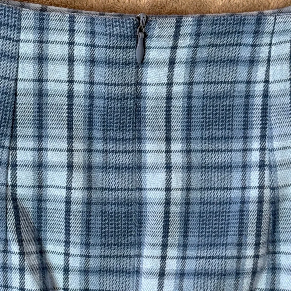 Brandy Melville Blue Plaid Cara Mini Skirt Splits Preppy Y2K Coquette‎ Clueless